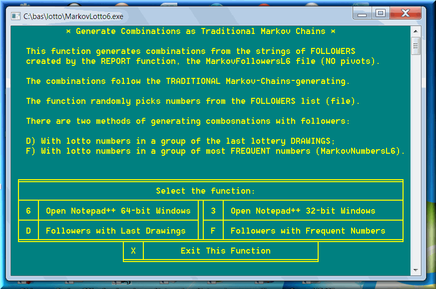 The traditional Markov chains software generates random combinations from number followers.